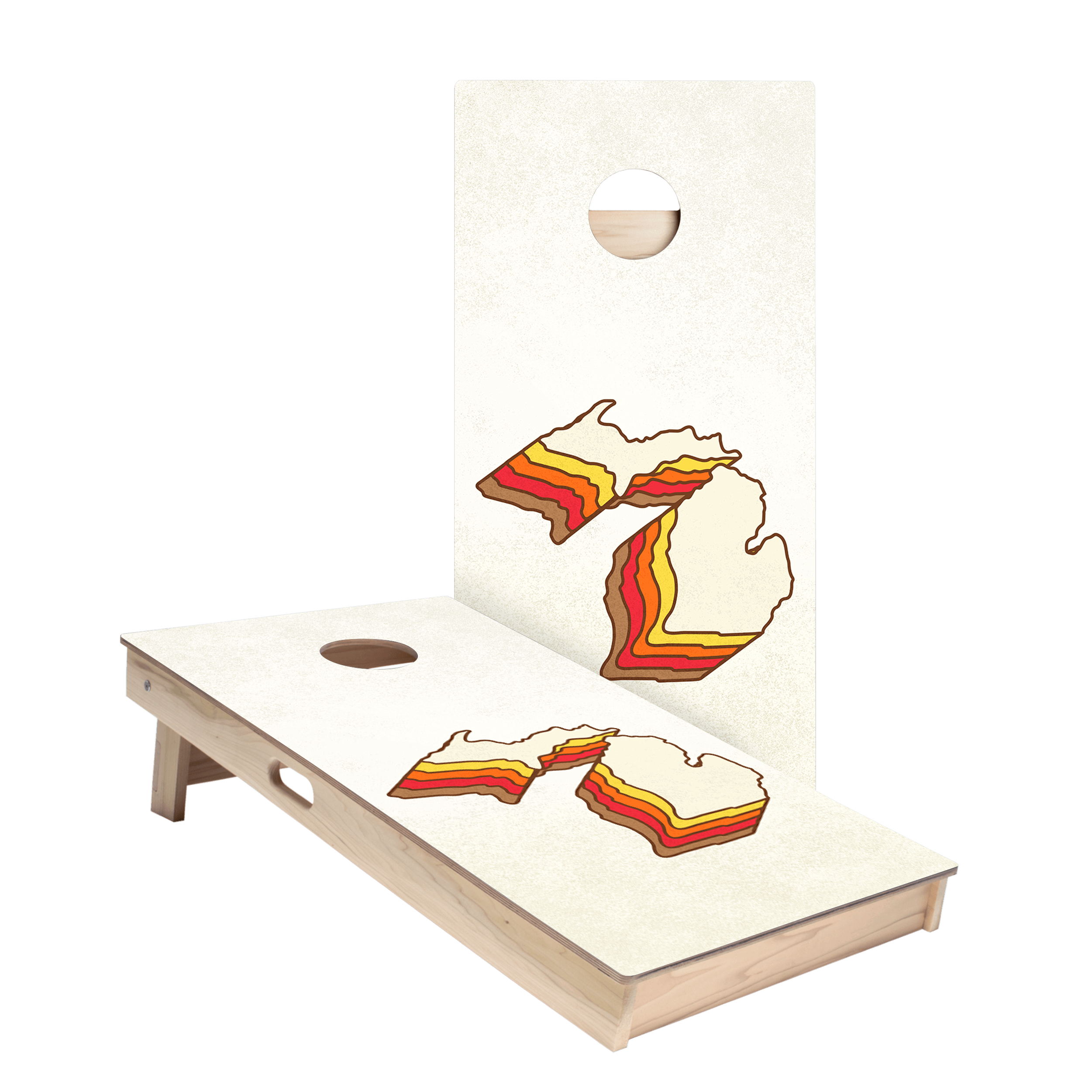 Retro Michigan Star Cornhole Boards