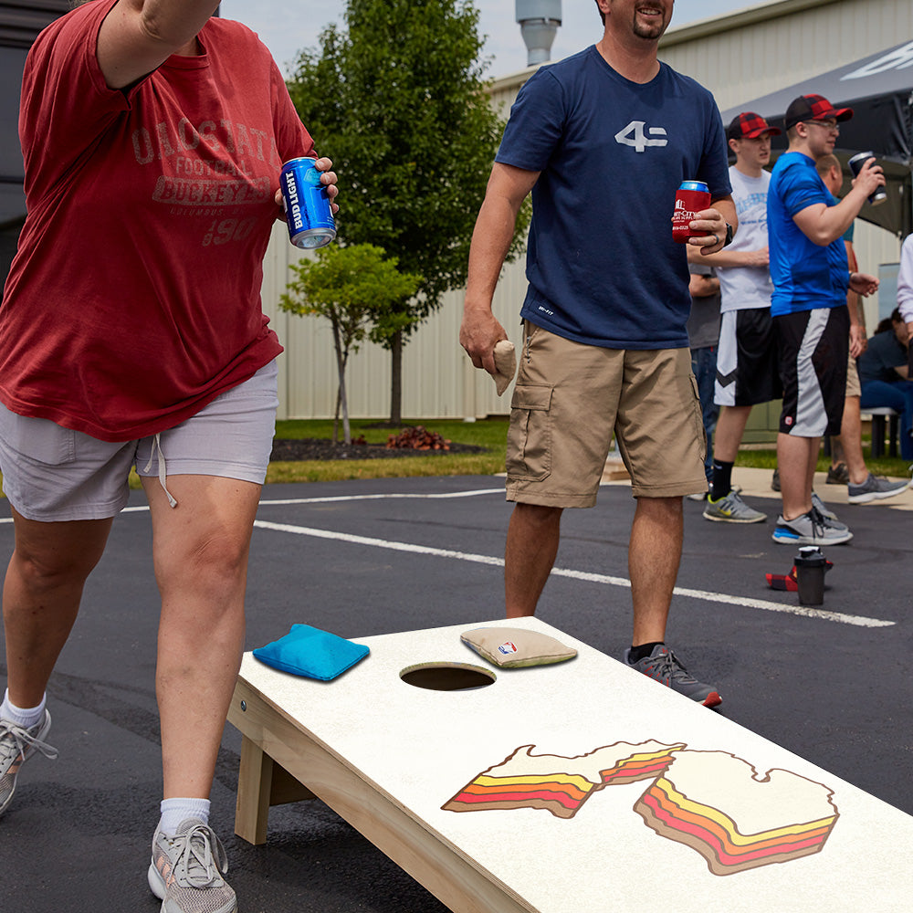 Retro Michigan Star Cornhole Boards