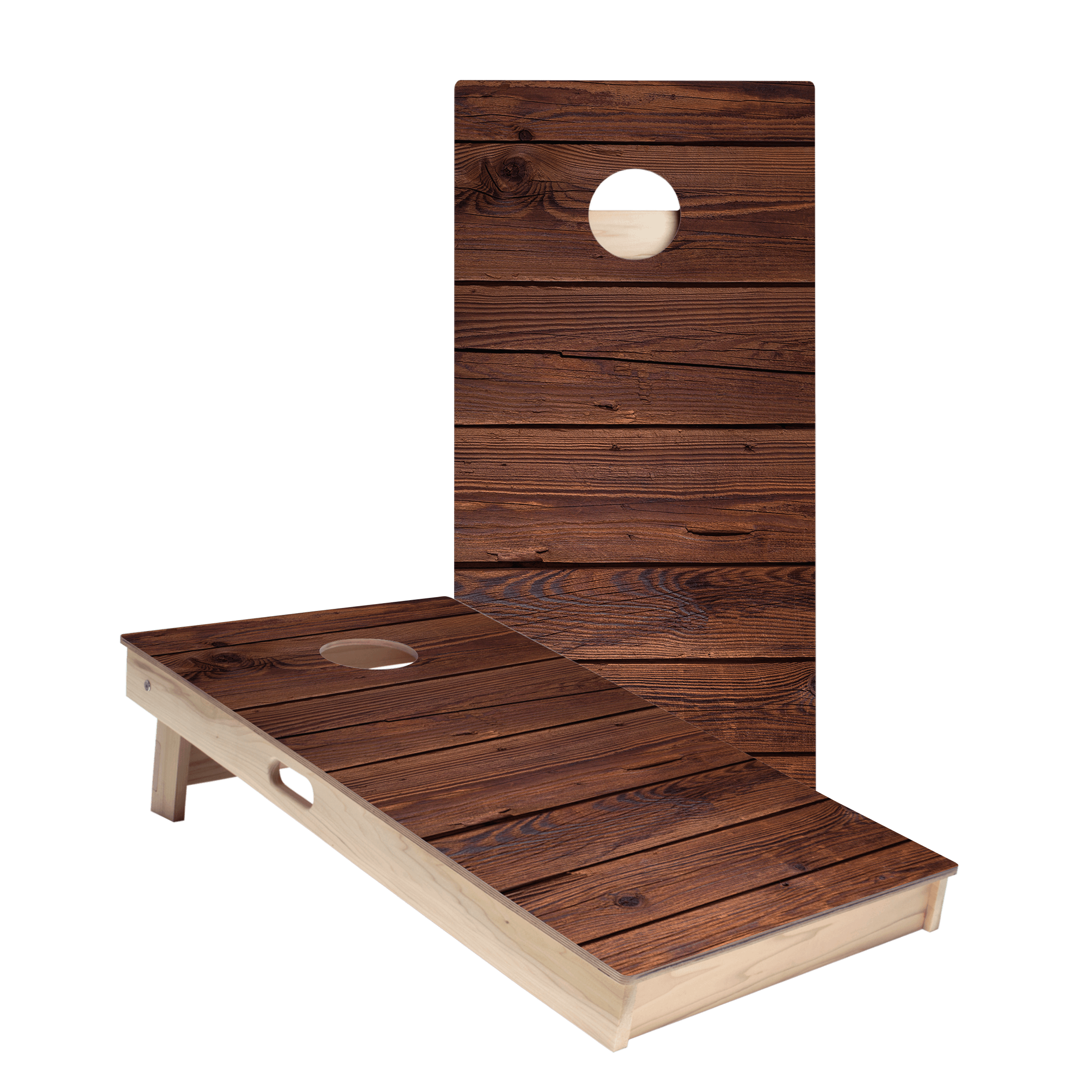 Dark Stained Wood Star Cornhole Boards