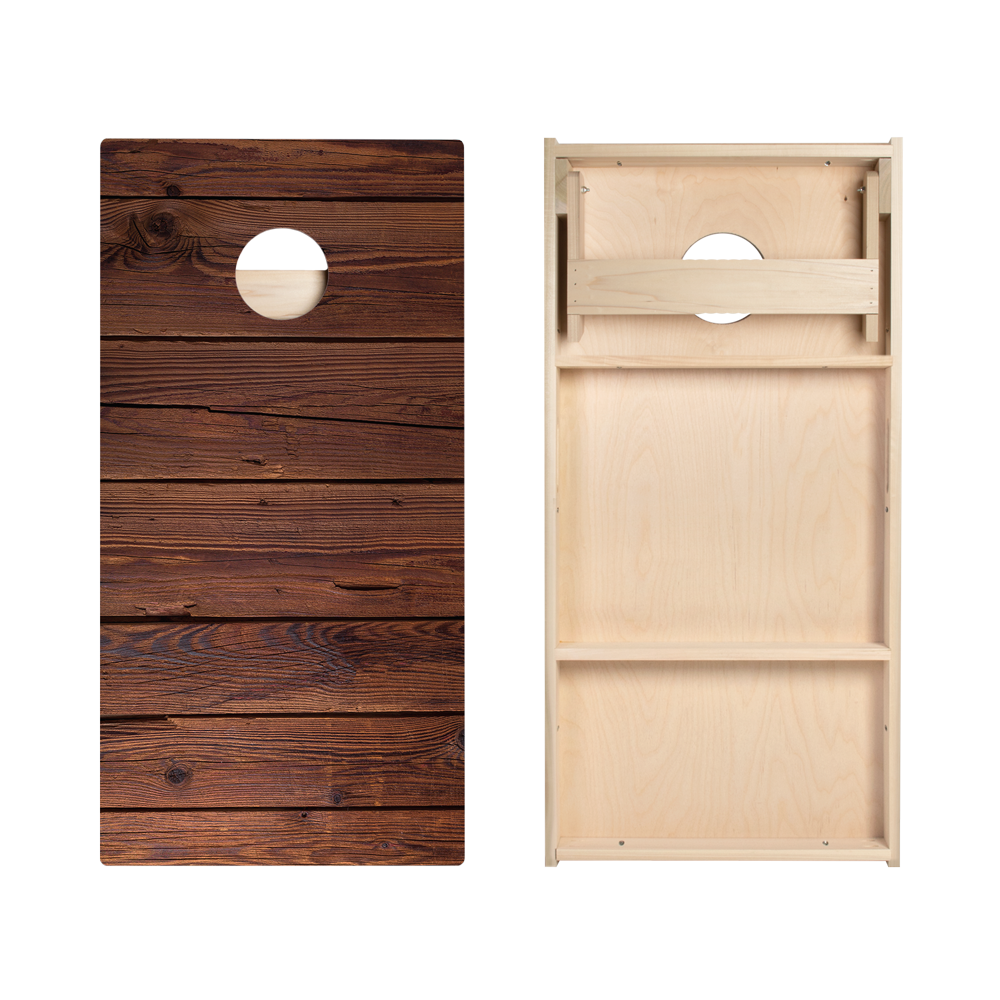 Dark Stained Wood Star Cornhole Boards