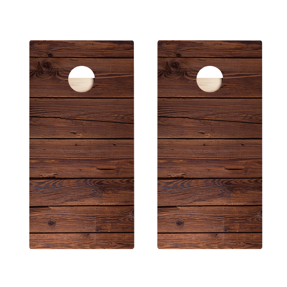 Dark Stained Wood Star Cornhole Boards