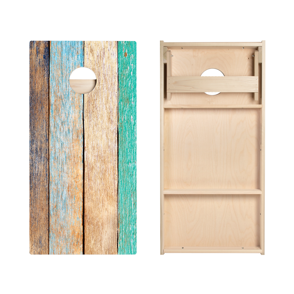 Painted Beach Wood Star Cornhole Boards