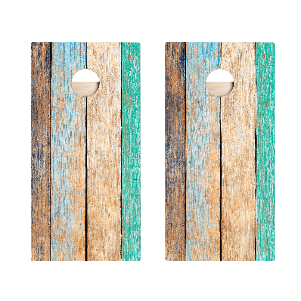 Painted Beach Wood Star Cornhole Boards
