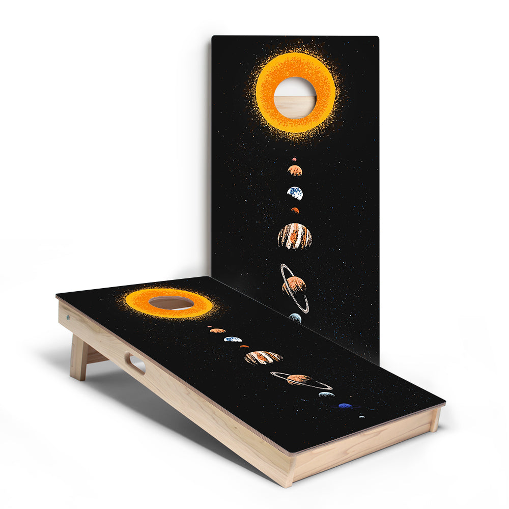 Cosmic Solar System Star Cornhole Boards
