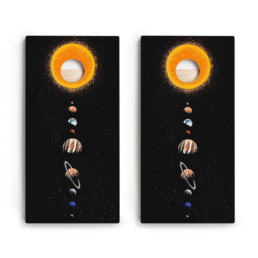 Cosmic Solar System Star Cornhole Boards