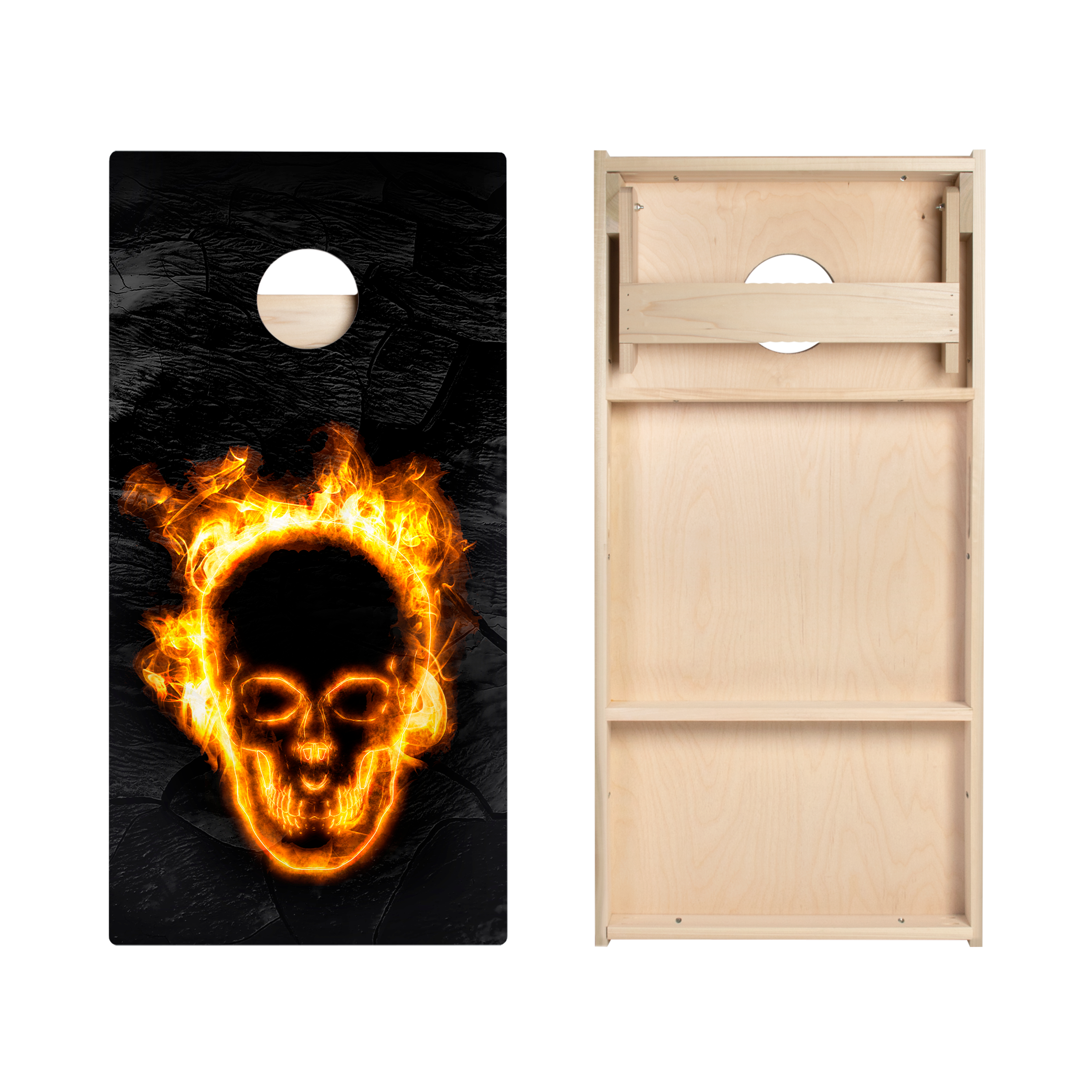 Fire Blaze Skull Star Cornhole Boards