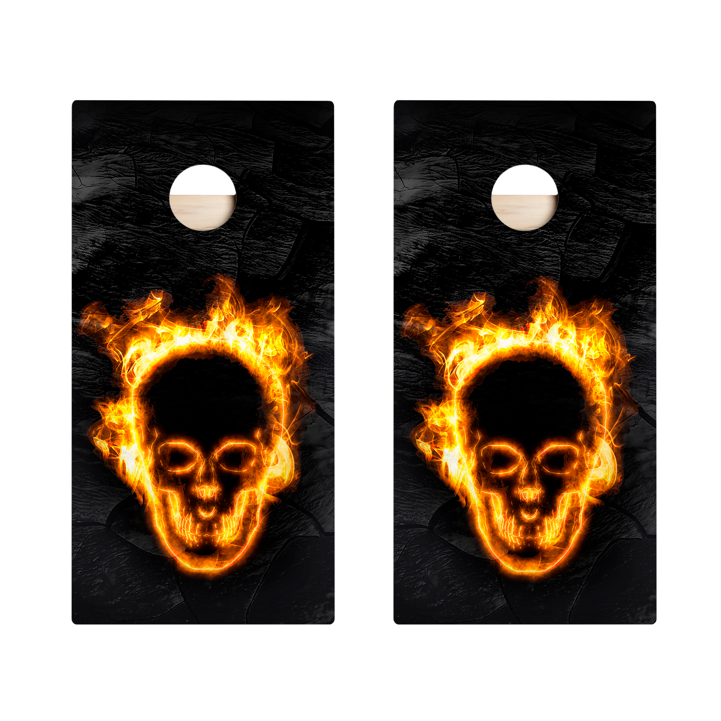 Fire Blaze Skull Star Cornhole Boards