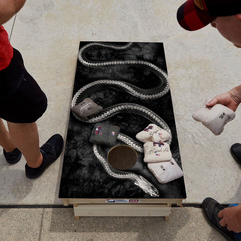 Grunge Snake Bones Star Cornhole Boards