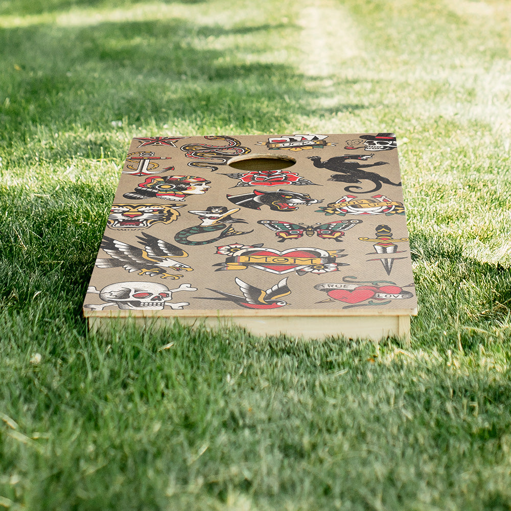 Trad Tattoo Art Star Cornhole Boards