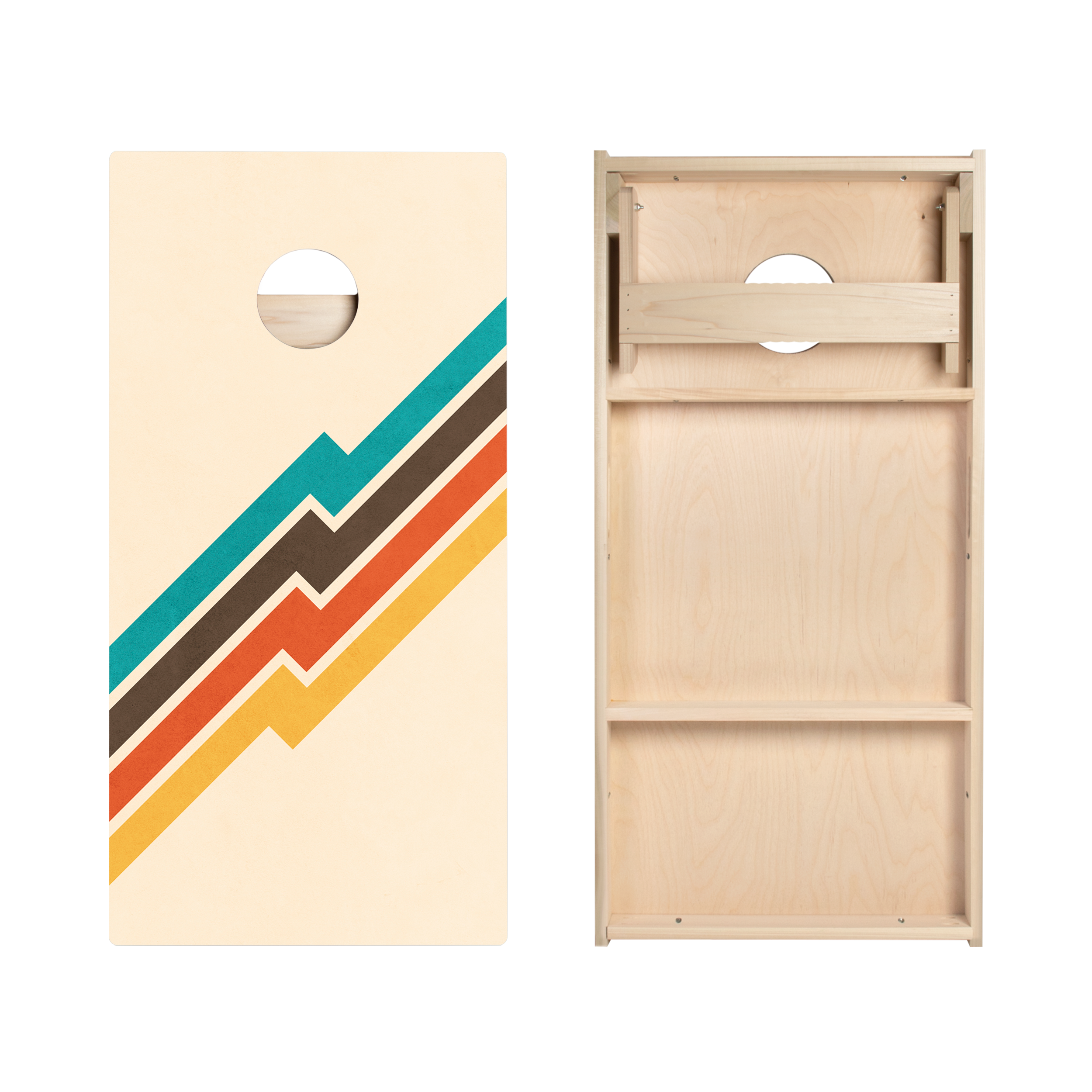 Vintage Zig Zags Star Cornhole Boards