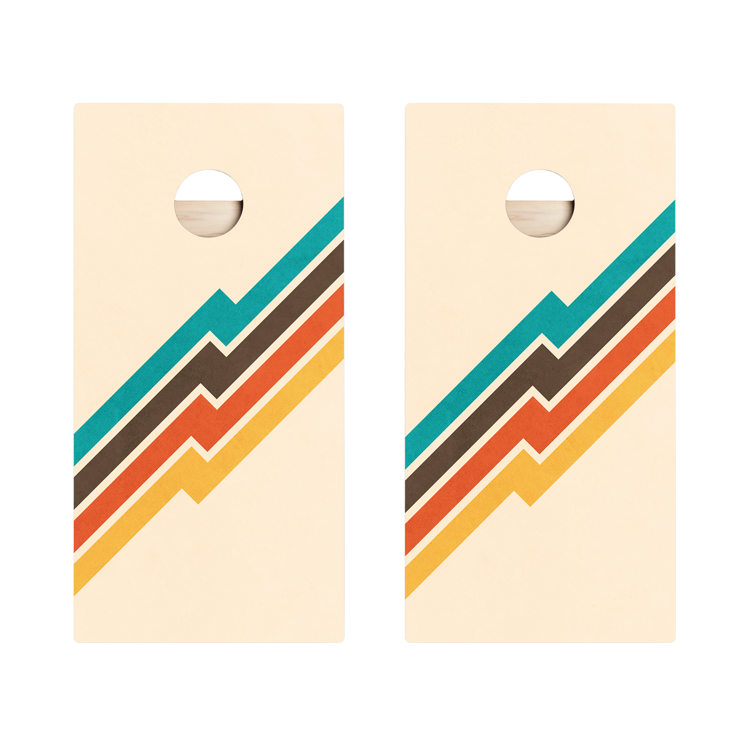 Vintage Zig Zags Star Cornhole Boards