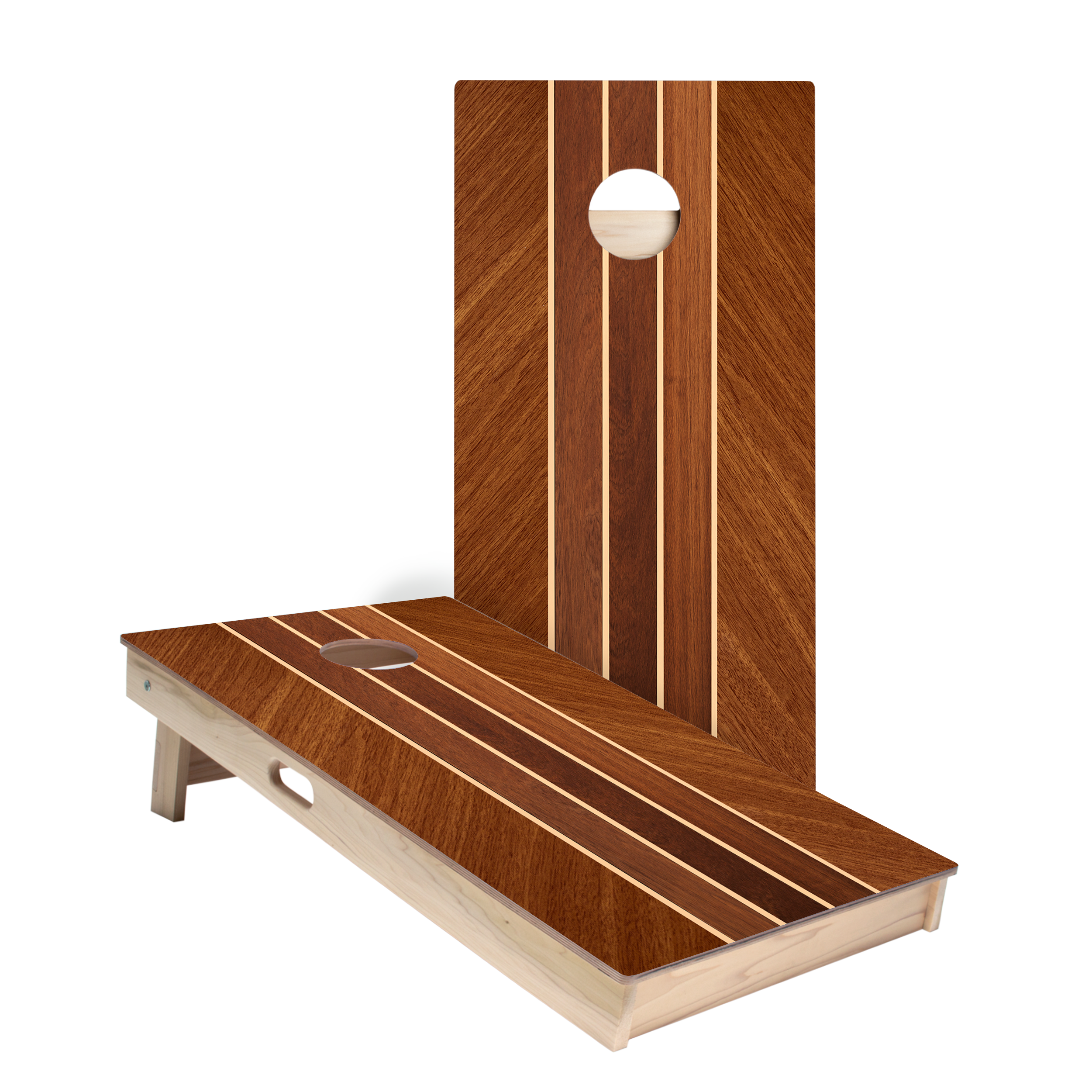 Nautical Wood Stripes Star Cornhole Boards