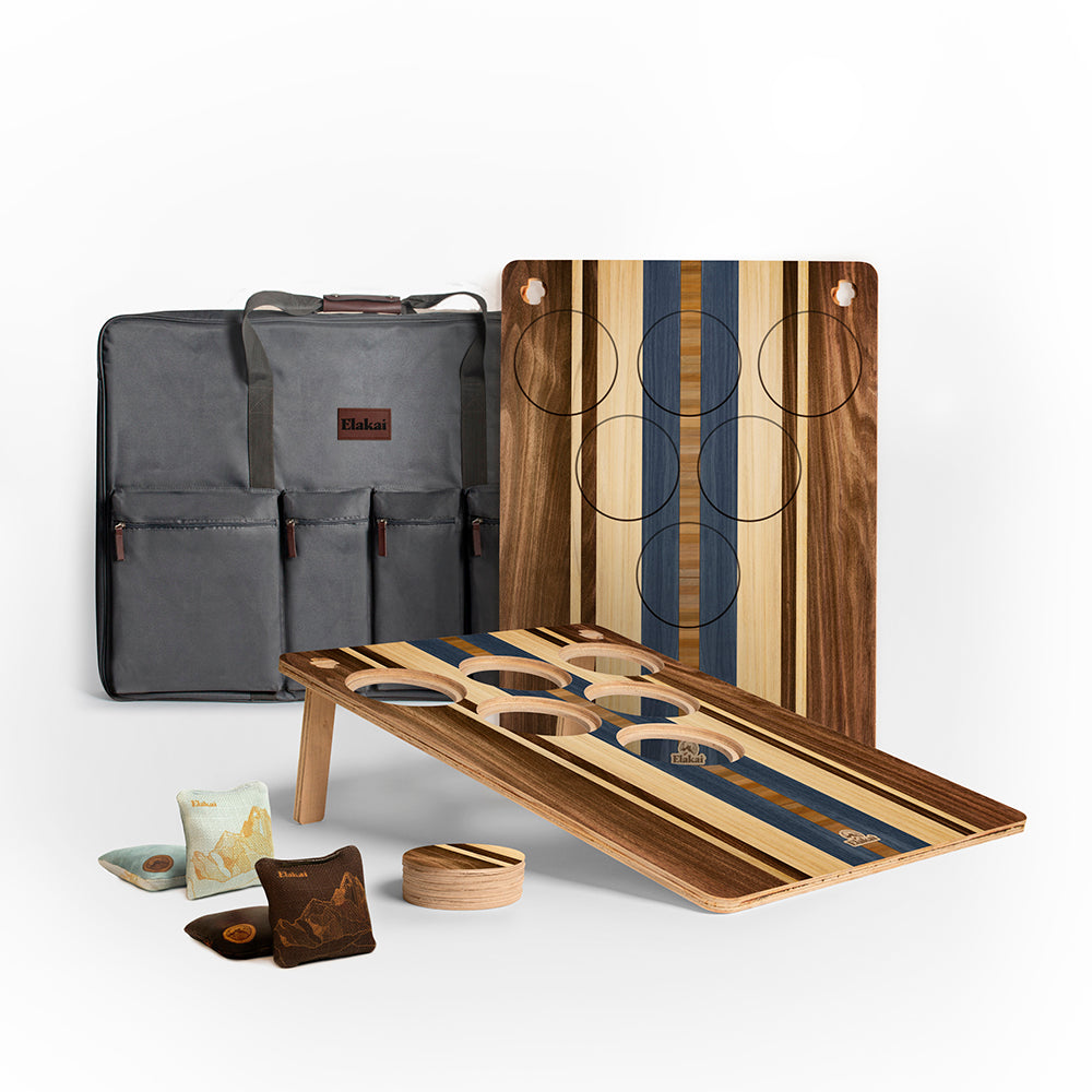 22in x 31in Striped Surf 6-Hole Weekender Travel Cornhole Boards