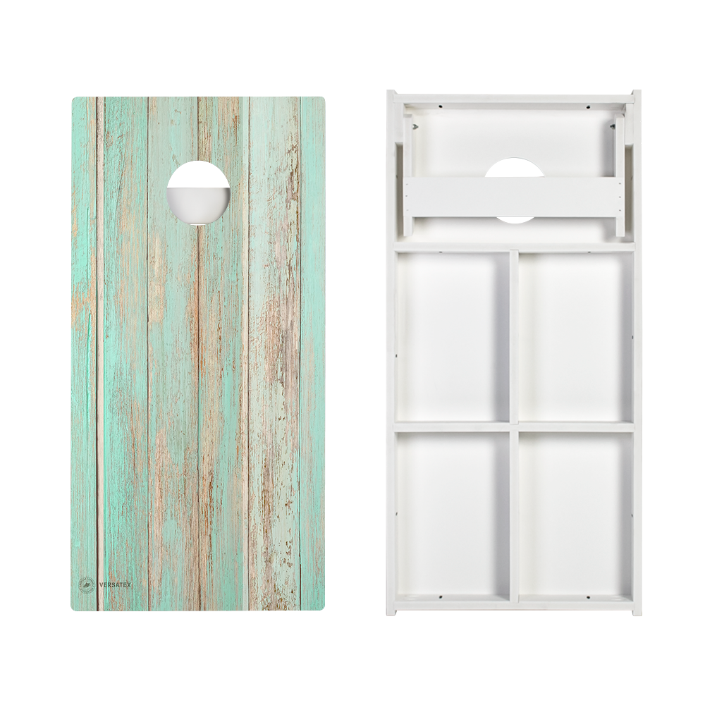 Teal Beach Wood Versatex All-Weather Cornhole Boards