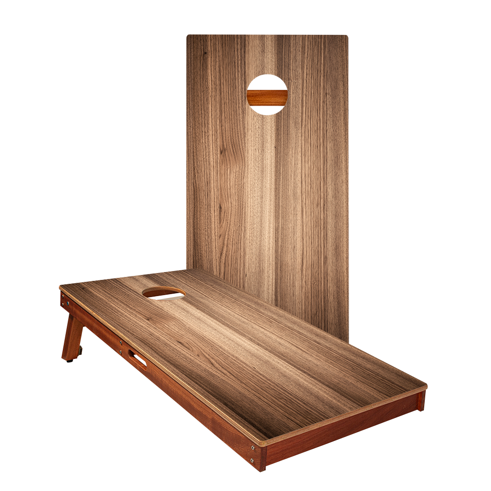 Dark Teak Silver Series Cornhole Boards