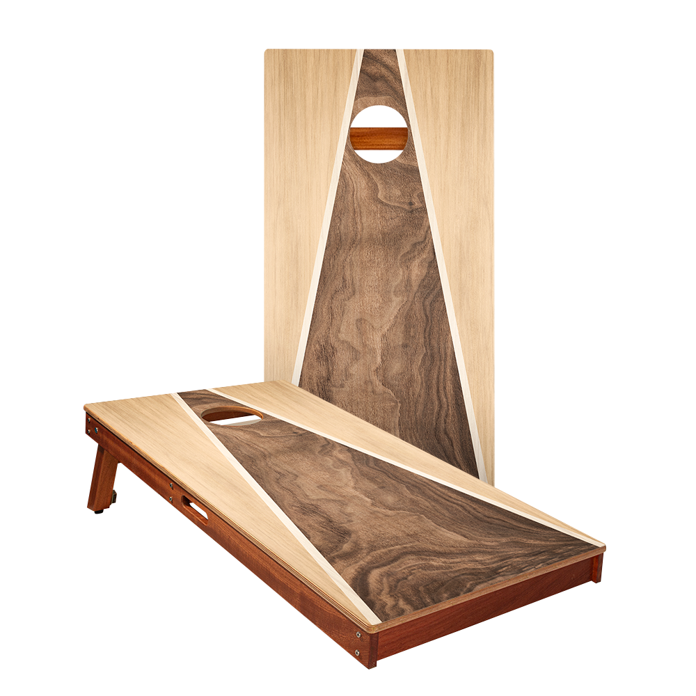 Light Swirl Triangle Silver Series Cornhole Boards