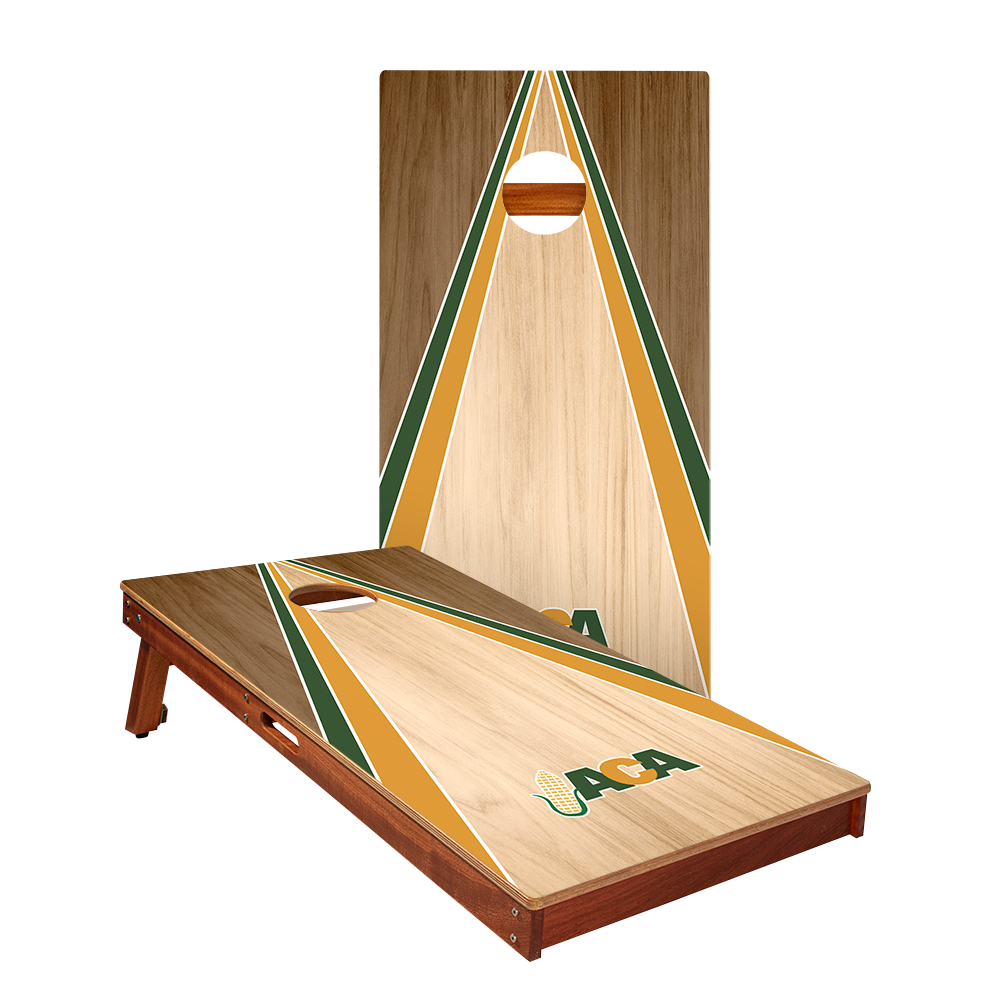 Throwback ACA Classic Wood Triangle Silver Series Cornhole Boards