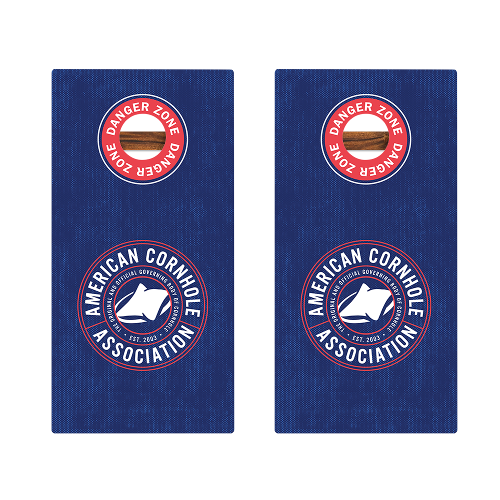 Official ACA Blue Tournament Badge Gold Series Cornhole Boards