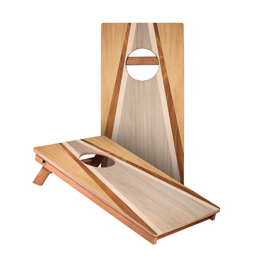 1x2 Backyard 1200 Natural & Gray Wood Triangle Recreation Cornhole Boards