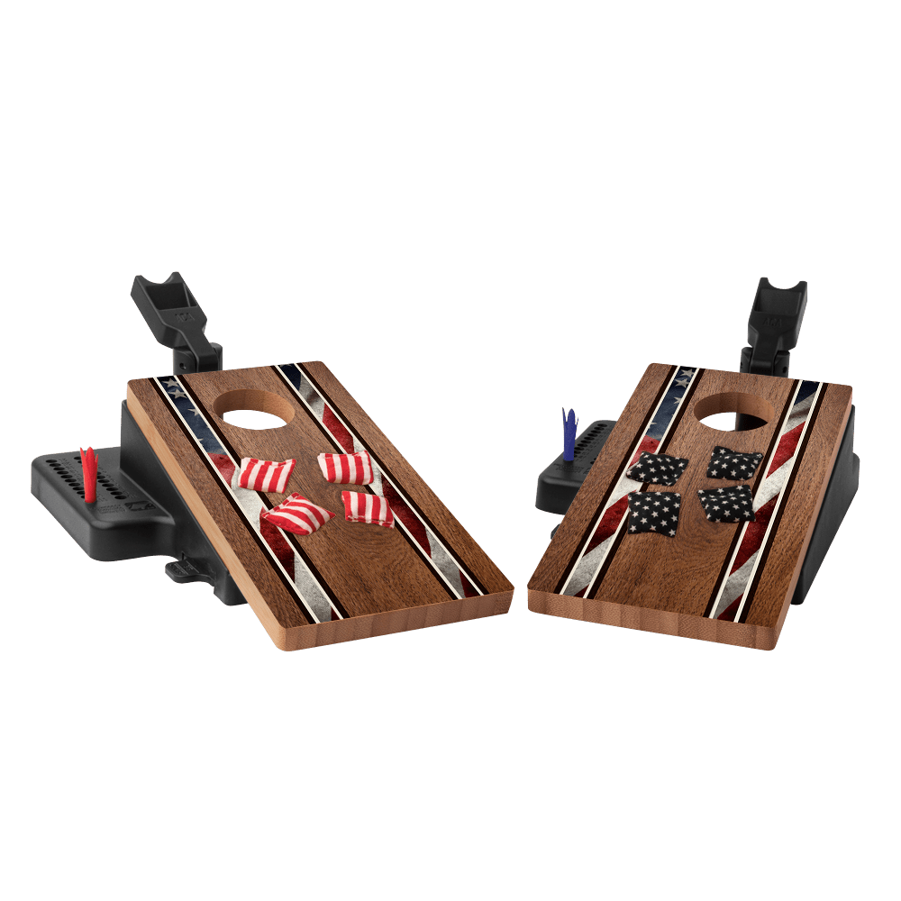 American Flag Classic Stripes Double Chuck Mini Cornhole Tabletop Game, - American Cornhole Association