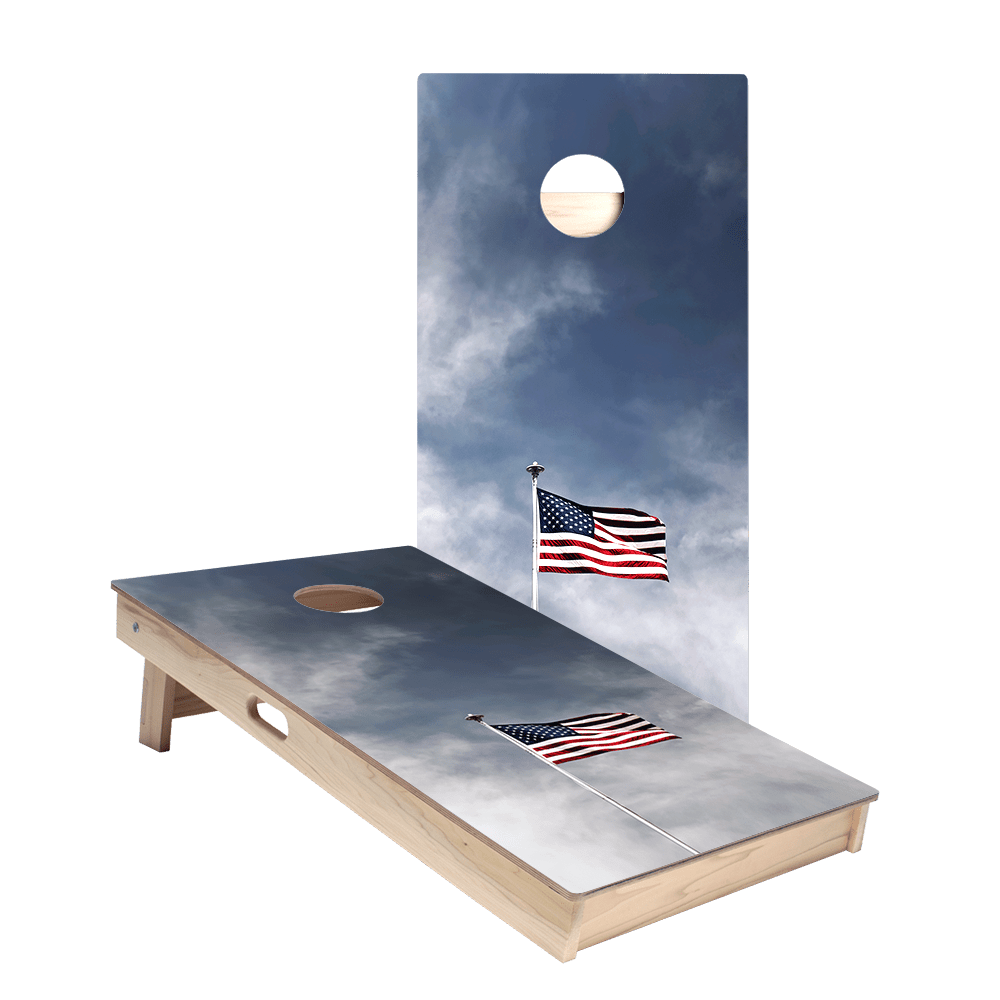 American Flag Pole Star Cornhole Boards - ACA - 000023 | American Cornhole Association
