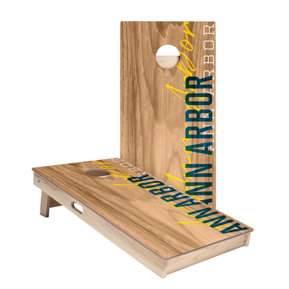 Ann Arbor Campus Gameday Star Cornhole Boards - ACA - 000199 | American Cornhole Association