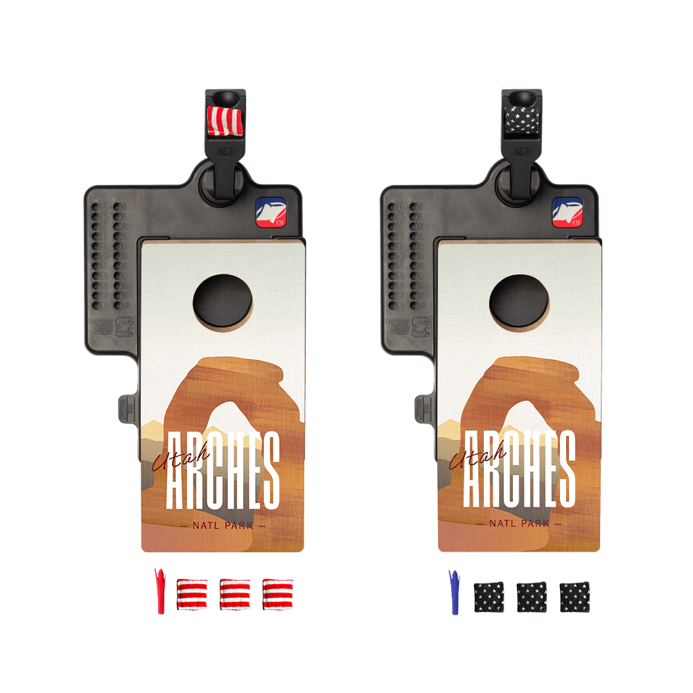 Arches Double Chuck Mini Cornhole Tabletop Game, - American Cornhole Association