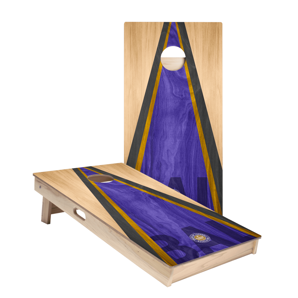 Baltimore Football Gameday Classic Triangle Star Cornhole Boards - American Cornhole Association