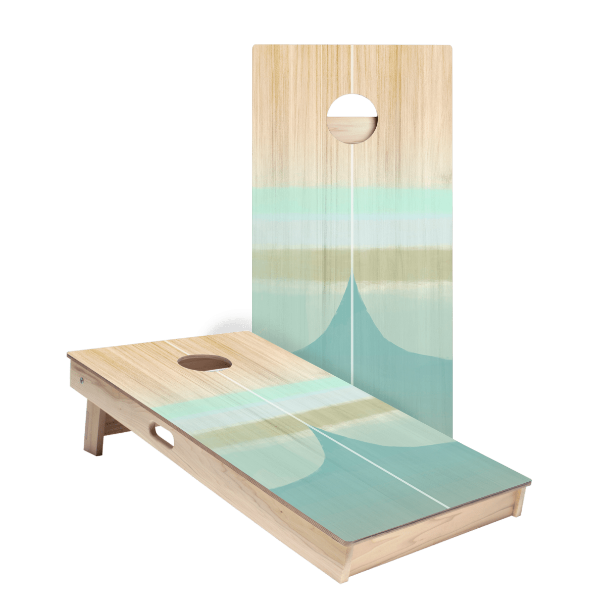 Bamboo Wood Watercolor Surf Star Cornhole Boards, - American Cornhole Association