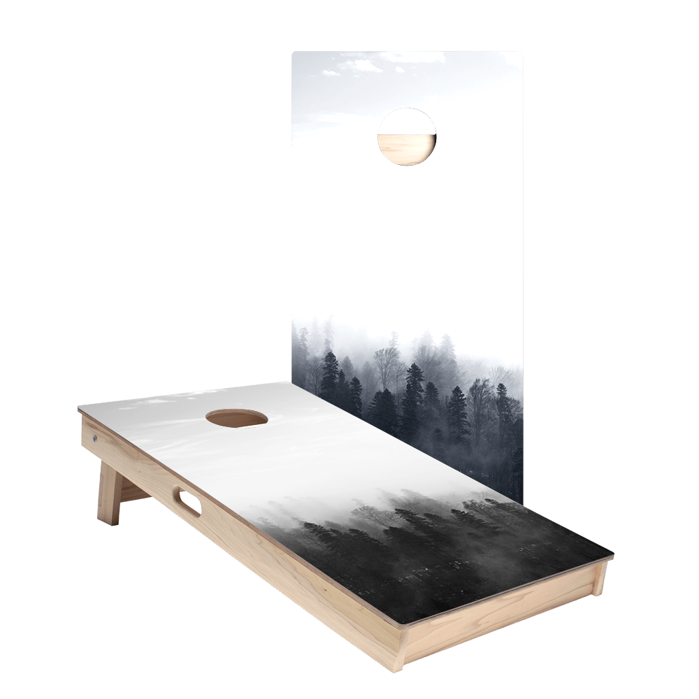 Black And White Forest Star Cornhole Boards - ACA - 000032 | American Cornhole Association