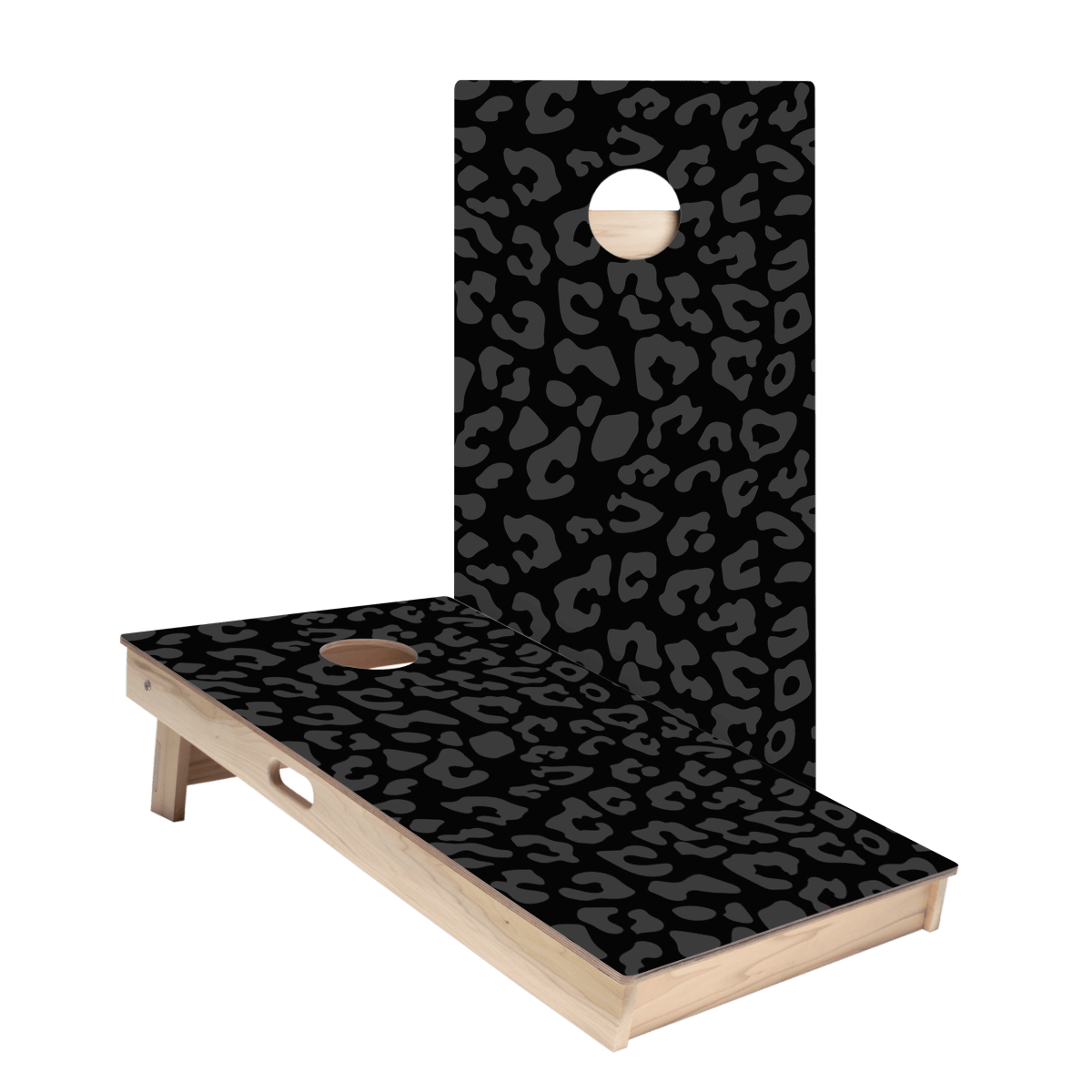 Black Leopard Print Star Cornhole Boards, - American Cornhole Association