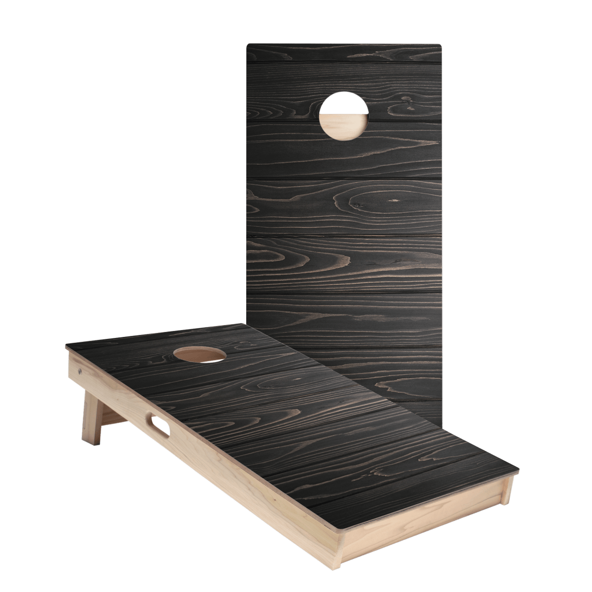 Black Stained Large Panel Wood Star Cornhole Boards, - American Cornhole Association