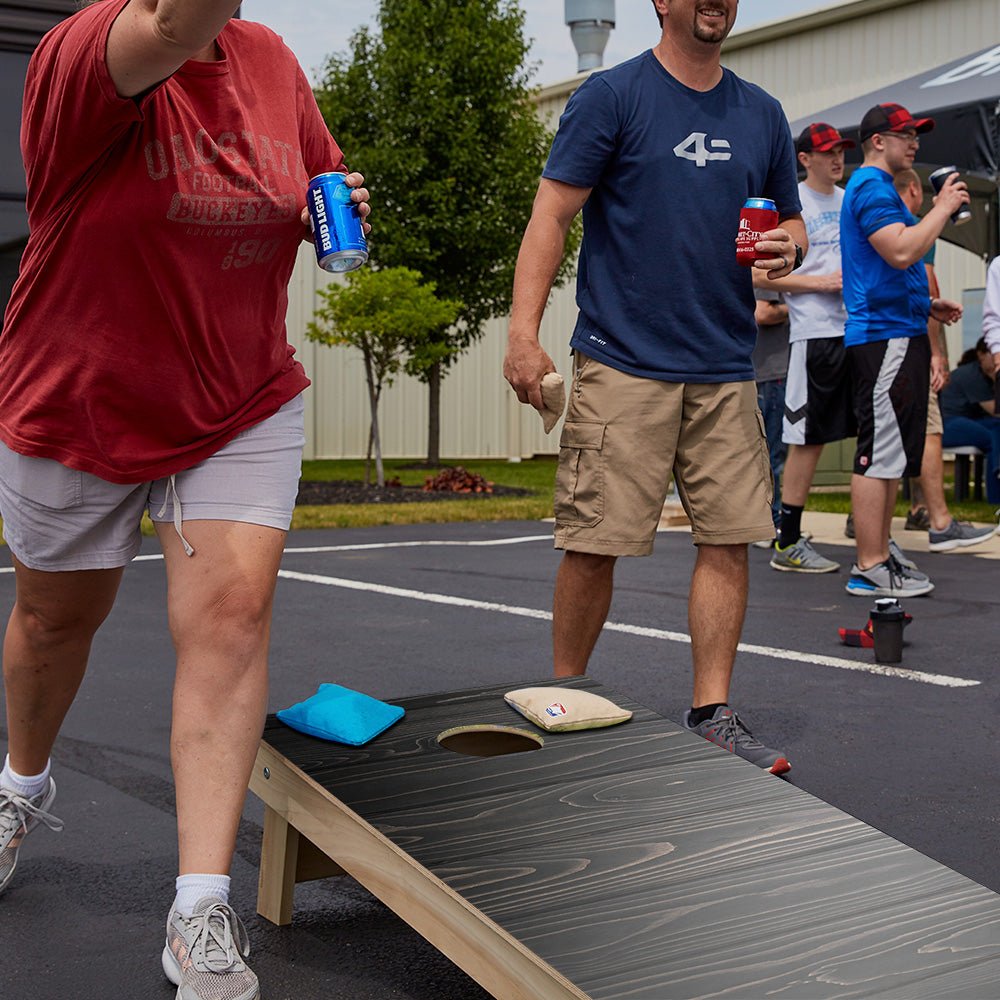 Black Stained Large Panel Wood Star Cornhole Boards, - American Cornhole Association