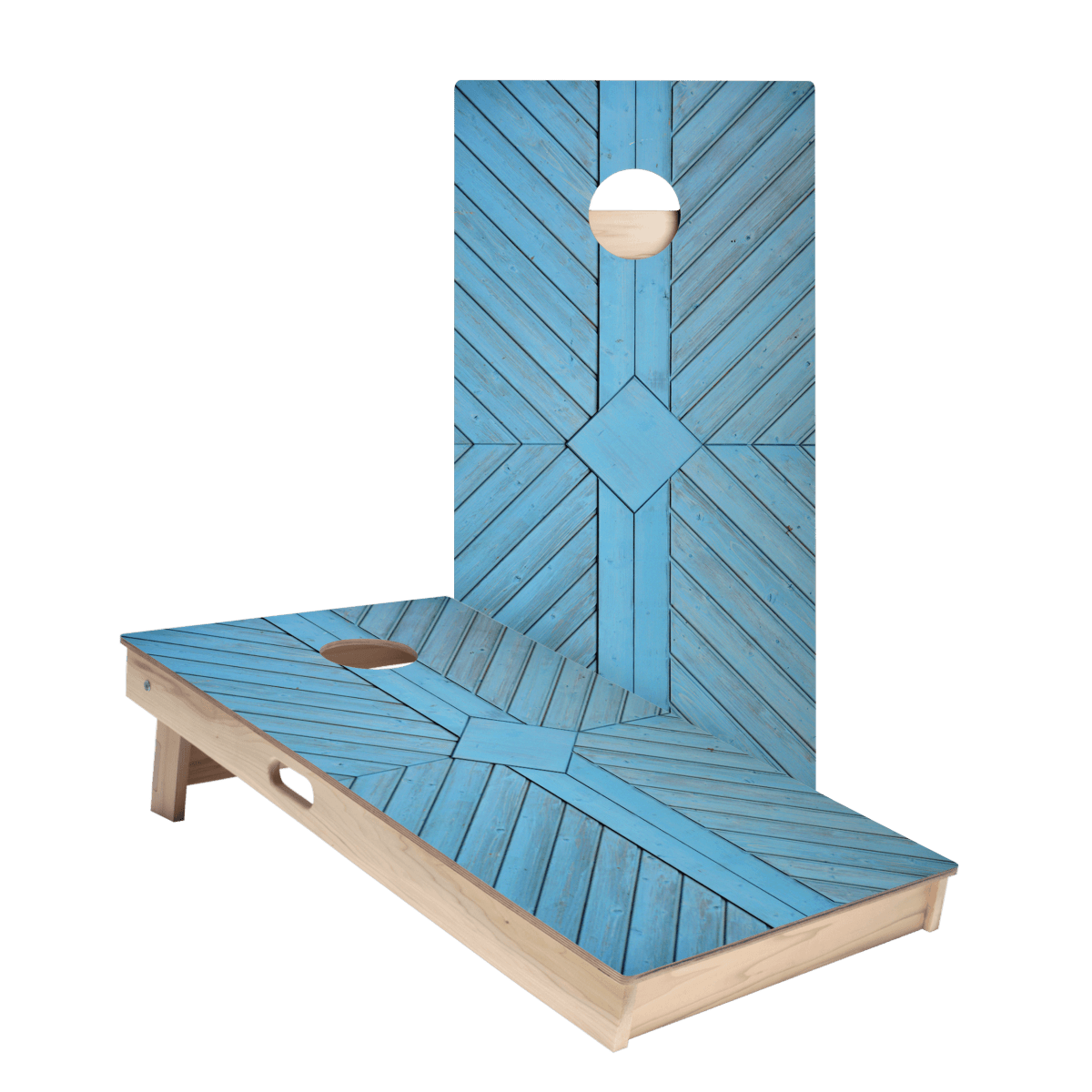 Blue Panel Wood Star Cornhole Boards - ACA - 000376 | American Cornhole Association