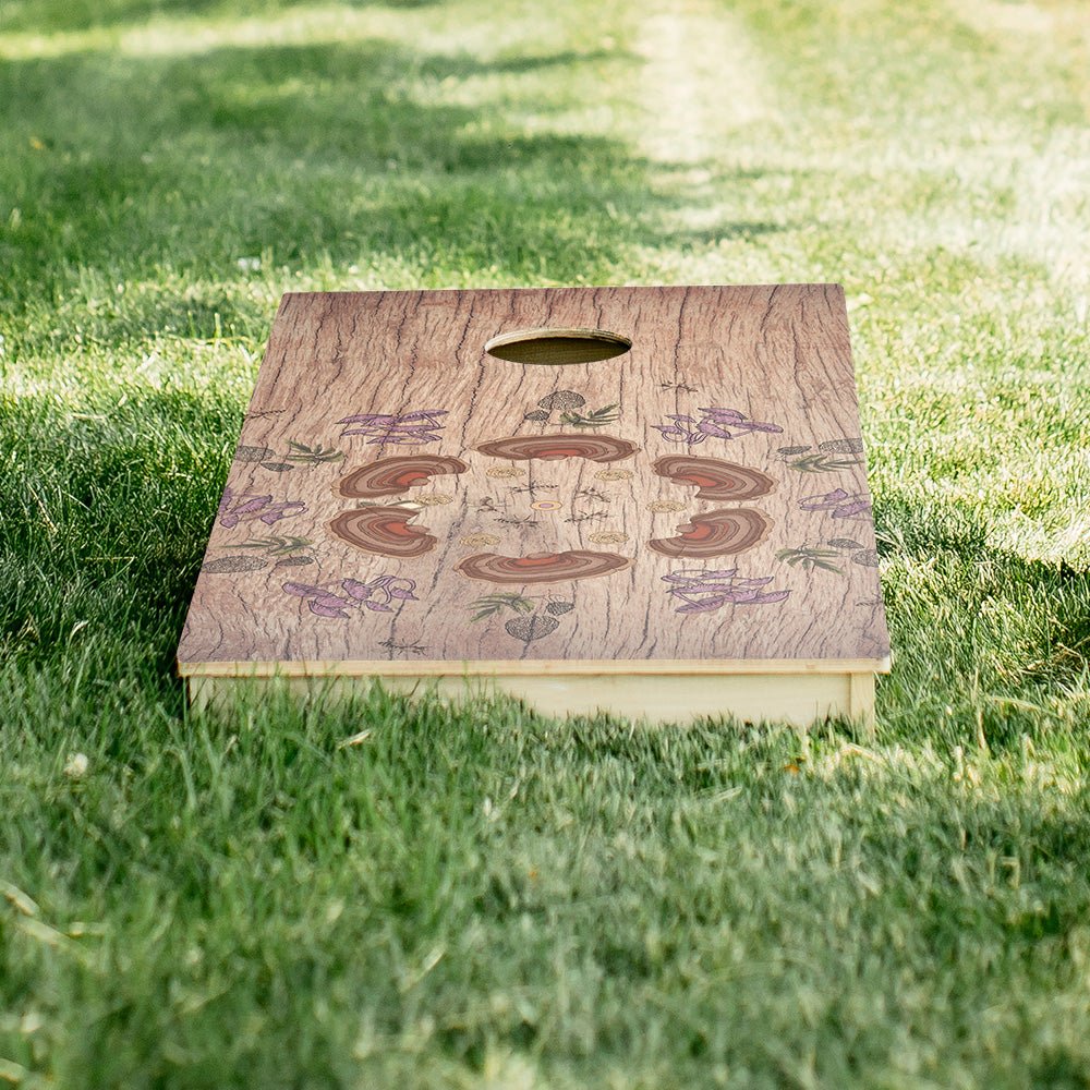 Boho Mushroom Star Cornhole Boards - ACA - 000492 | American Cornhole Association