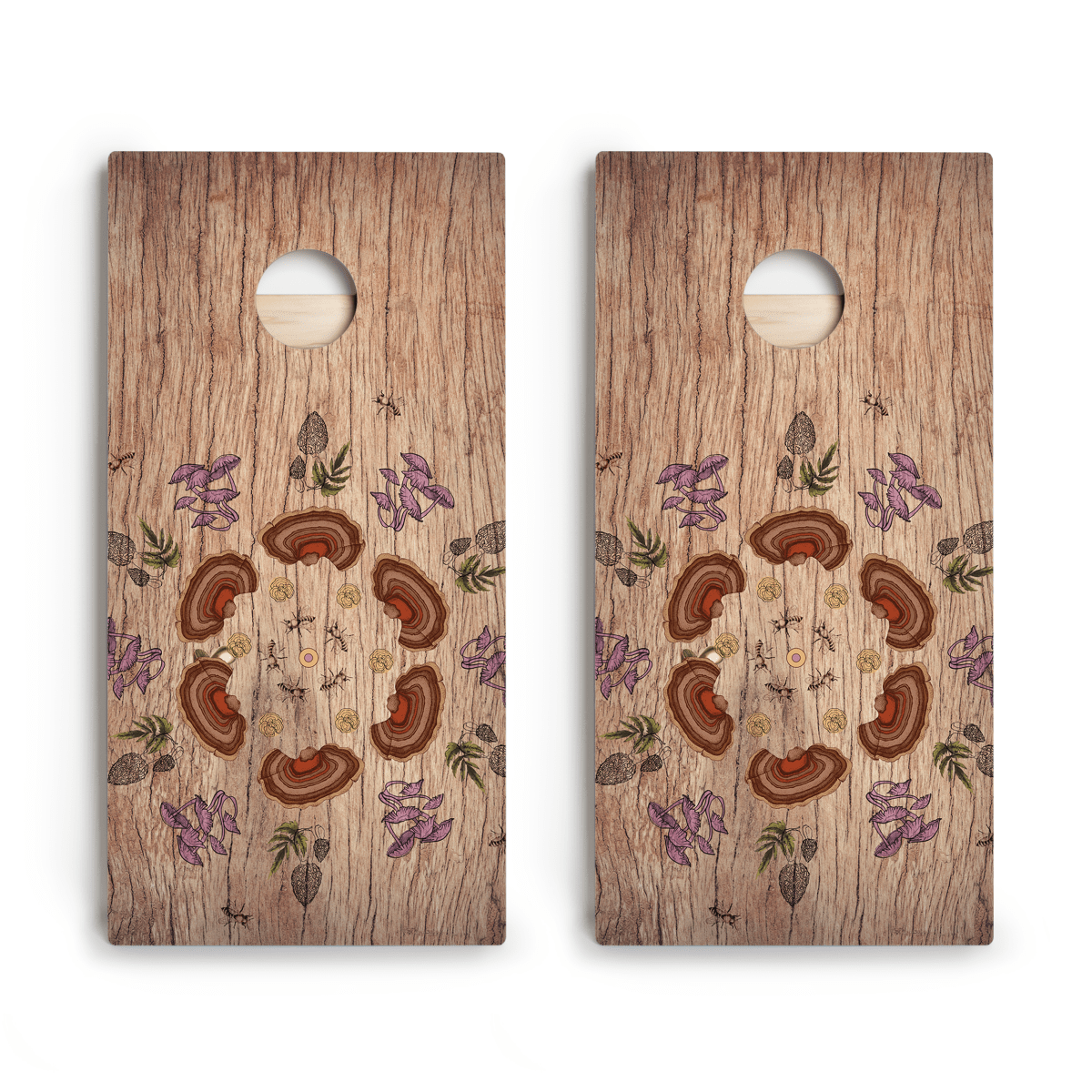 Boho Mushroom Star Cornhole Boards - ACA - 000492 | American Cornhole Association