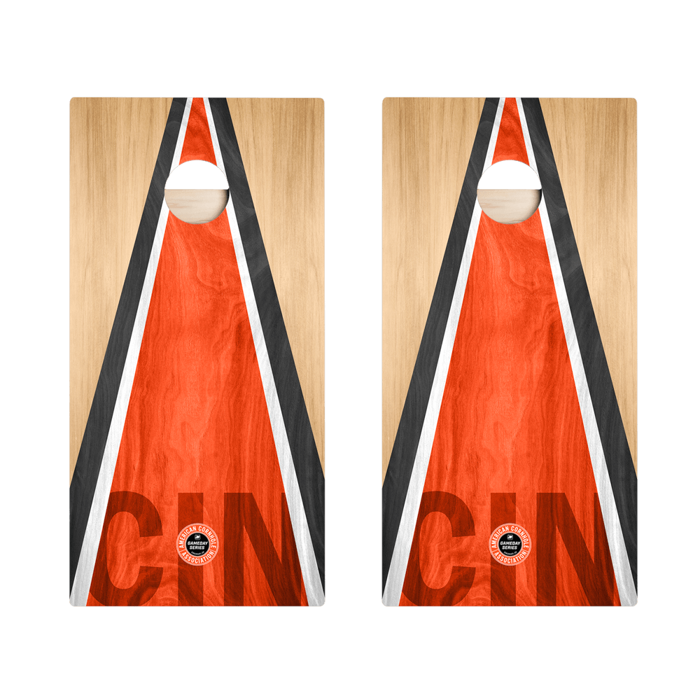 Cincinnati Football Gameday Classic Triangle Star Cornhole Boards - American Cornhole Association