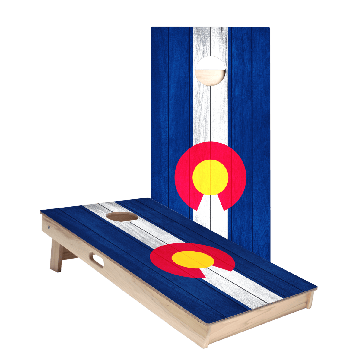 Colorado Flag Star Cornhole Boards - ACA - 000111 | American Cornhole Association
