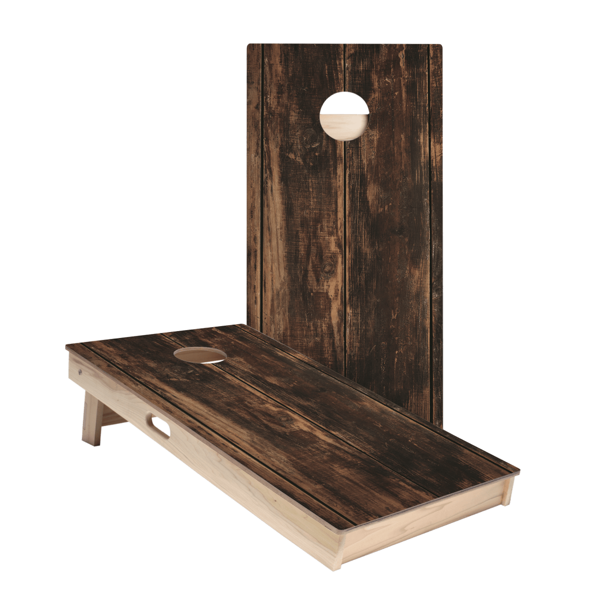 Dark Wood Panel Star Cornhole Boards - ACA - 000381 | American Cornhole Association