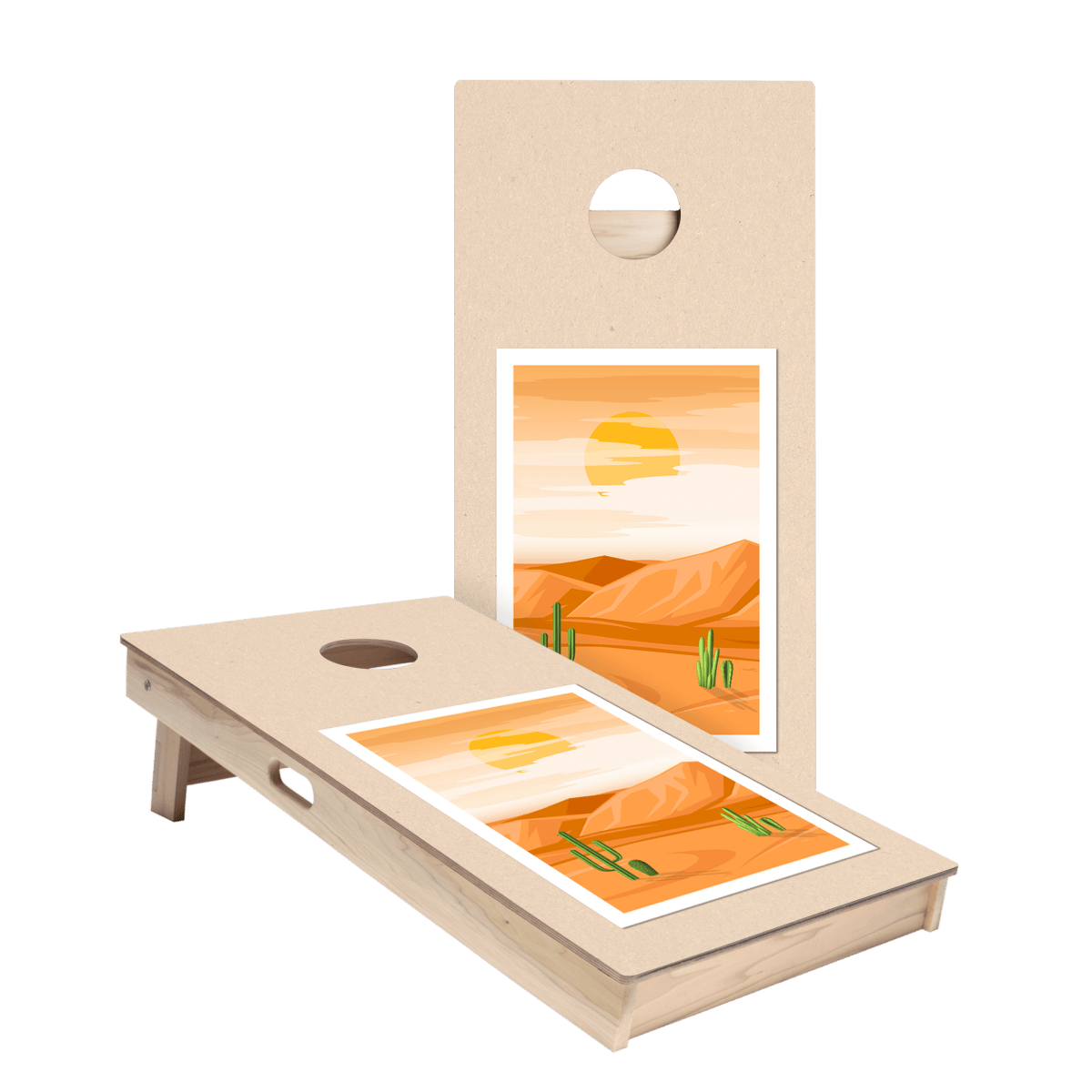 Desert Landscape Star Cornhole Boards - ACA - 000395 | American Cornhole Association