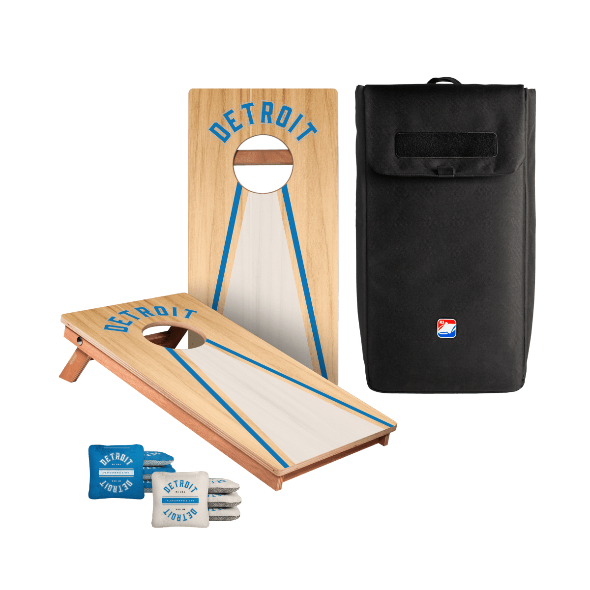 Detroit Football Gameday Backyard 1x2 ft Cornhole Board Set - WACA - 500433 - WB | American Cornhole Association