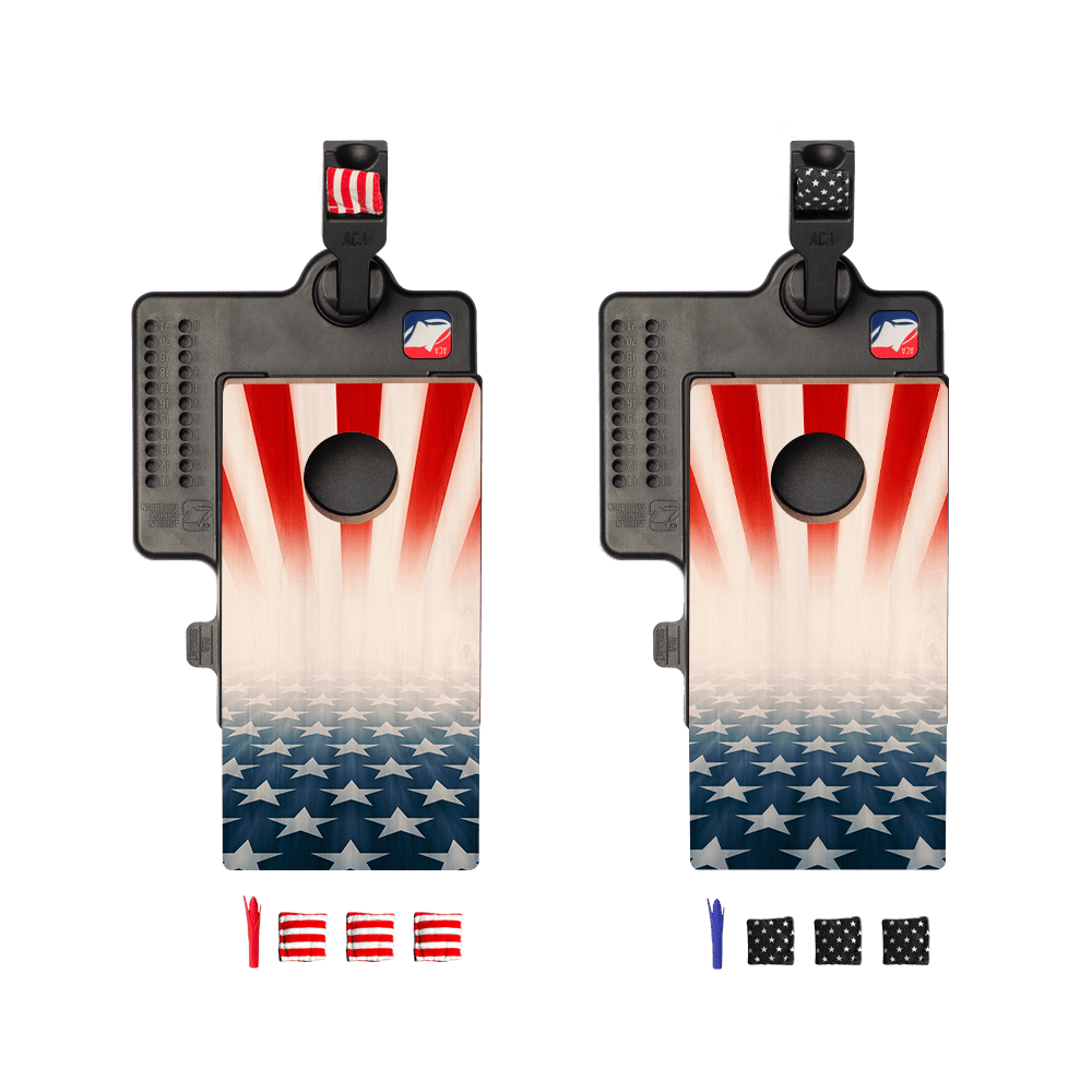Faded Stars and Stripes Double Chuck Mini Cornhole Tabletop Game, - American Cornhole Association