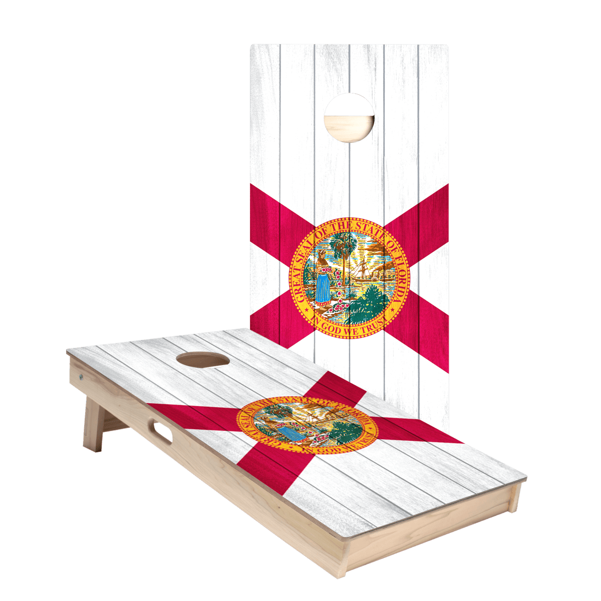 Florida Flag Star Cornhole Boards - ACA - 000113 | American Cornhole Association