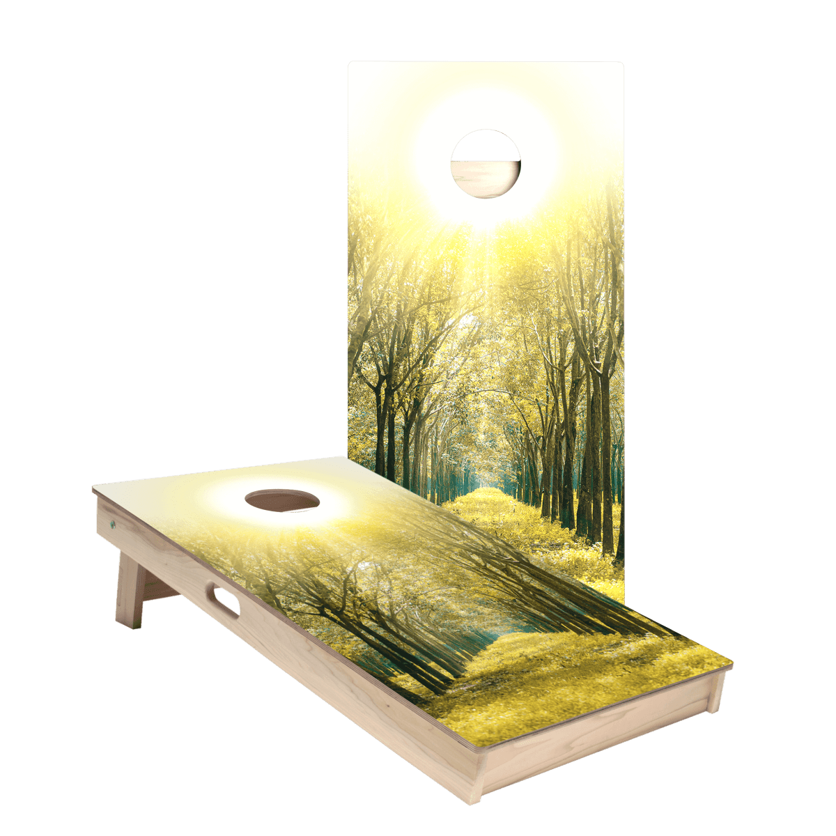 Forest Sunset Star Cornhole Boards - ACA - 000041 | American Cornhole Association