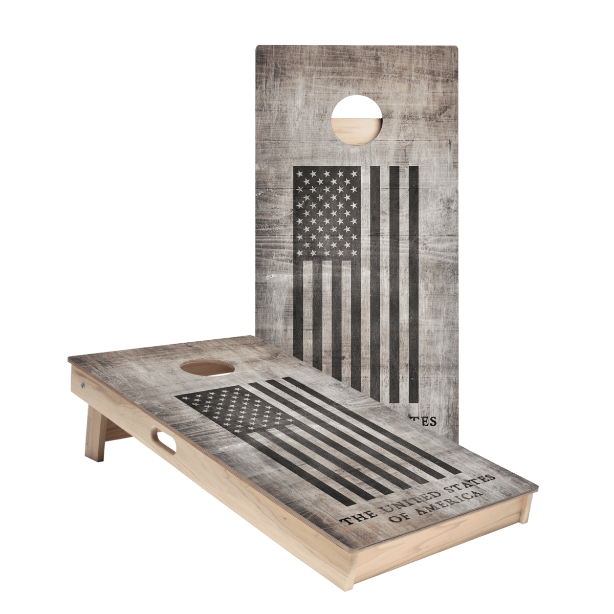 Full American Black Flag Star Cornhole Boards - ACA - 000298 | American Cornhole Association