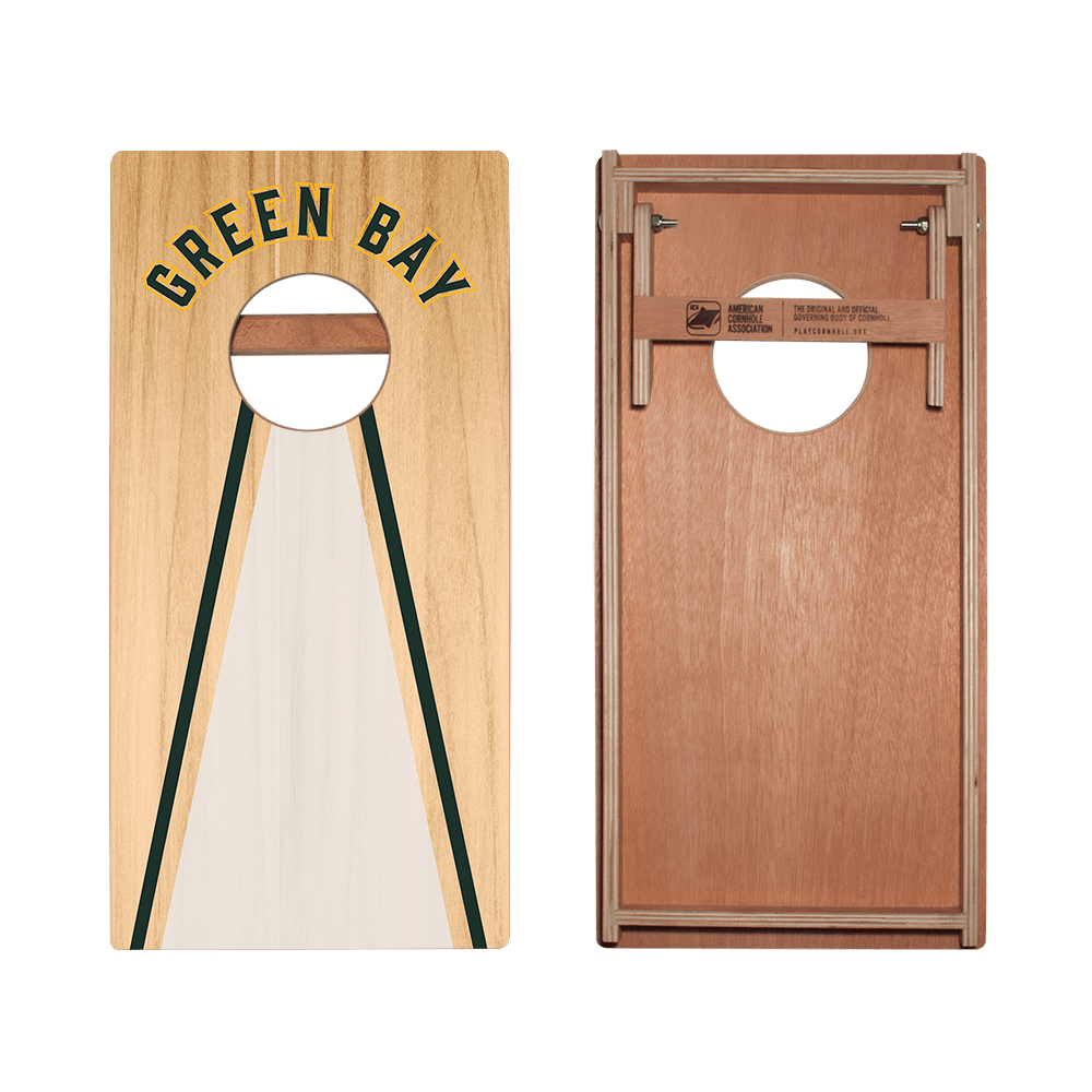 Green Bay Football Gameday Backyard 1x2 ft Cornhole Board Set - WACA - 500434 - WB | American Cornhole Association