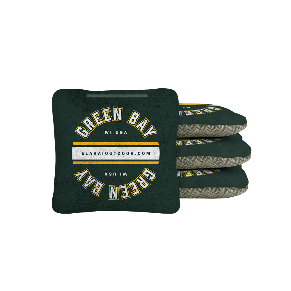 Green Bay Football Gameday Backyard 1x2 ft Cornhole Board Set - WACA - 500434 - WB | American Cornhole Association