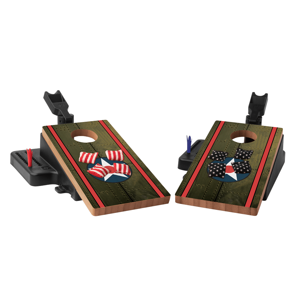 Green Bomber Double Chuck Mini Cornhole Tabletop Game, - American Cornhole Association