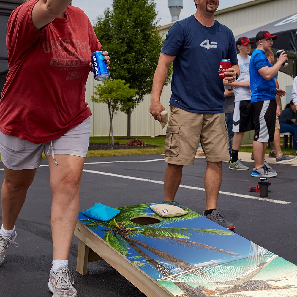 Hammock On The Beach Tropical Star Cornhole Boards - ACA - 000005 | American Cornhole Association