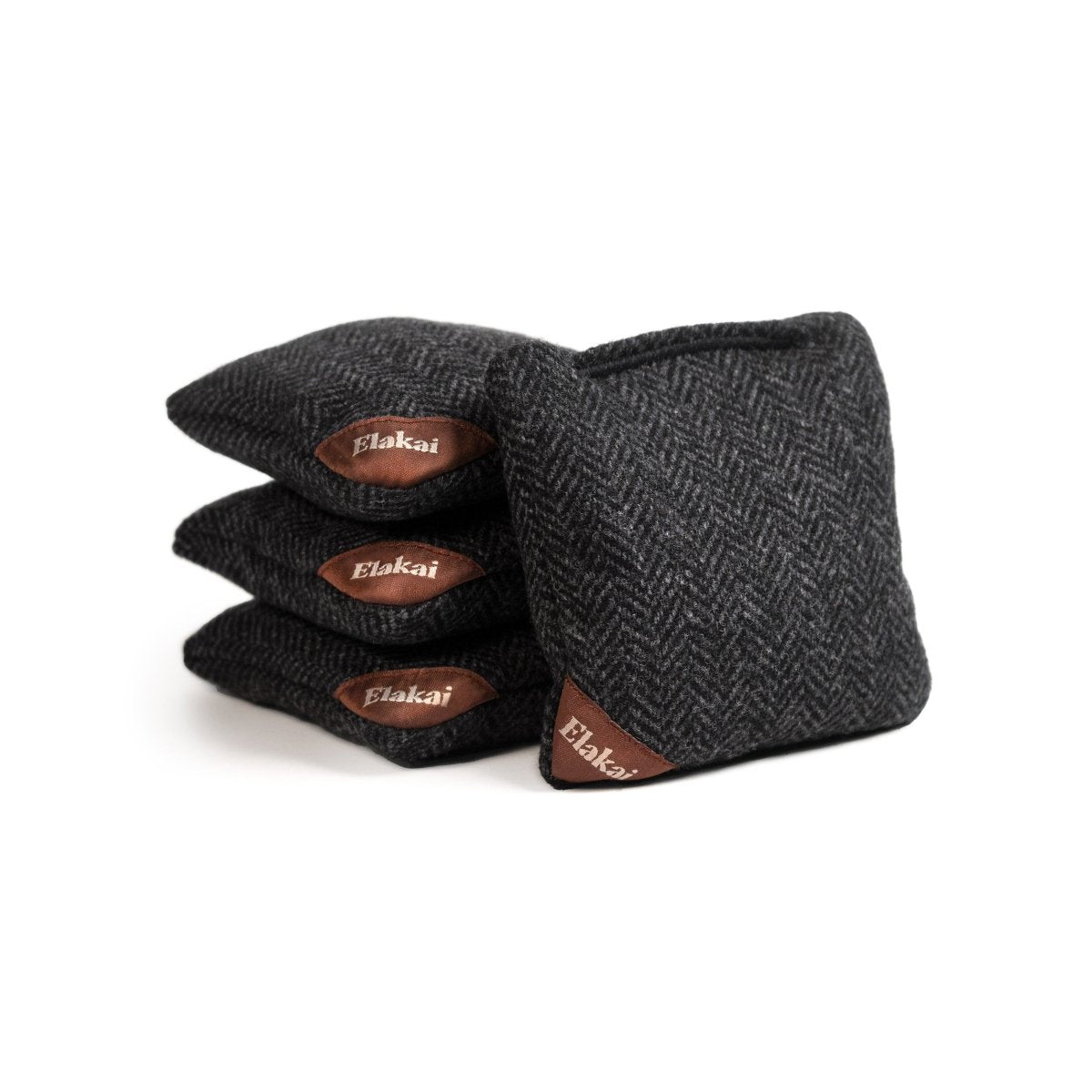 Herringbone Cornhole Bags - Black EGCB66H - 08 | American Cornhole Association